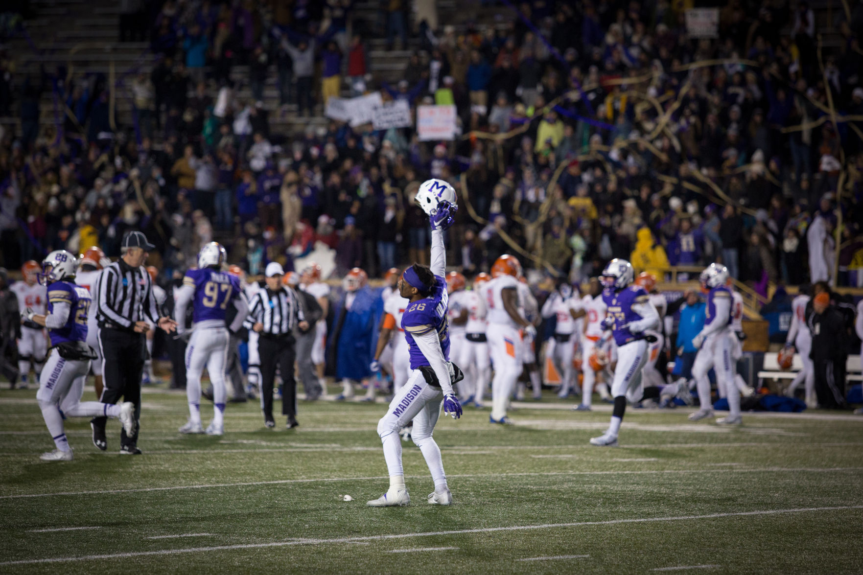 Curtis Oliver celebrates vs. SHSU